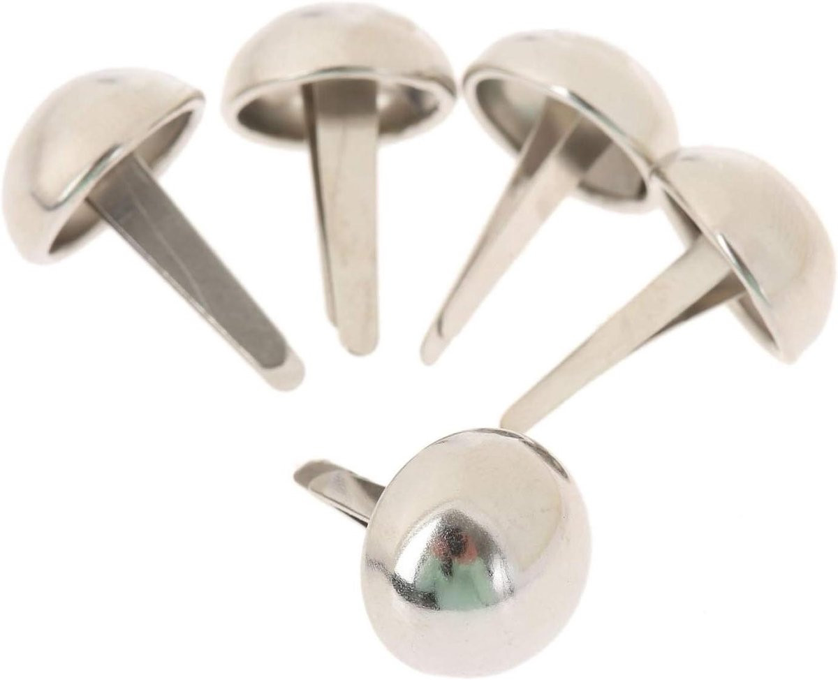 Schroefpennen Bekleding Decoratie Nagels voor Meubels Stofferen - Ronde Kop - 12x19mm - Zilver
