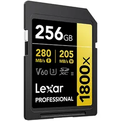 Lexar 1800x SDXC 256 GB V60 UHS-II Speicherkarte für Profis