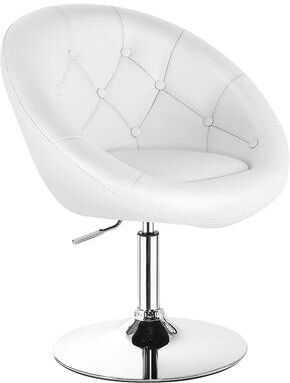 Adjustable Swivel Accent Chair Tufted Round-Back Modern Vanity Chair