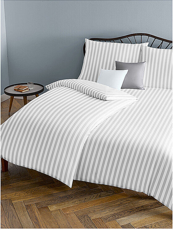 FLEURESSE Damast Bettwäsche Melk 2x 70x90cm / 200x200cm Weiss weiss EG