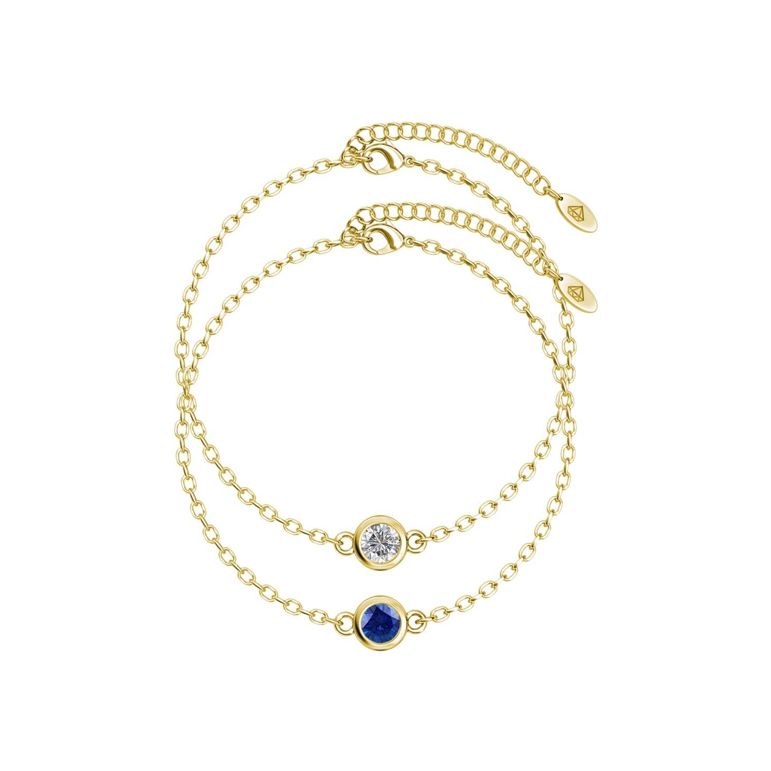 Geburtsstein-Armbänder – Gold, Kristall und Blau