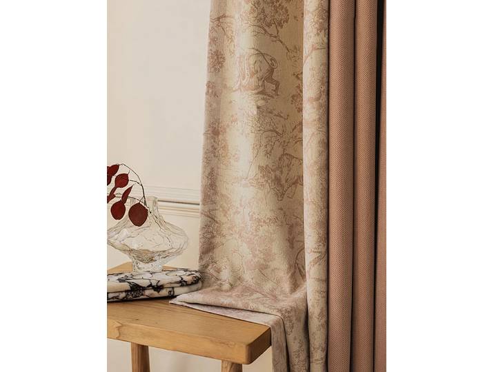 Rideaux à chevrons en chenille beige, rideaux occultants, décoration d'intérieur de luxe, salon et chambre à coucher, IG