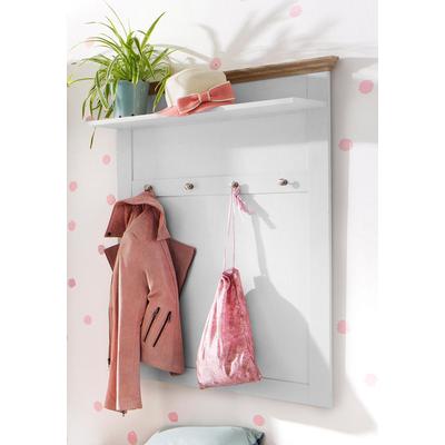 Garderobenpaneel OTTO HOME "Binz", weiß (weiß, eichefarben), Garderobenpaneele, Garderobenpaneel, aus einer schönen Holzoptik, mit vier Haken und einer Ablagefläche
