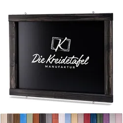 Die Kreidetafel Manufaktur Kreidetafel mit Holzrahmen / Schwarz 70x50cm