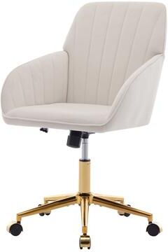 Ostweer Comfortable Vanity Chair Visitor Chair with Lumbar Support, Ergonomic Swivel Chair Computer Chair with Backrest