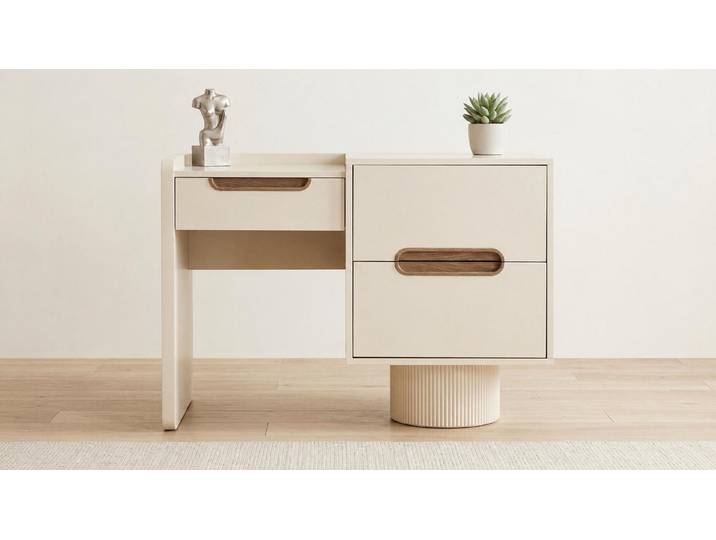 Xlmoebel Kommode Beige moderne Holzkommode im minimalistischen Stil mit 3 (Einzelstück, 3 Schubladen), Made in Europa
