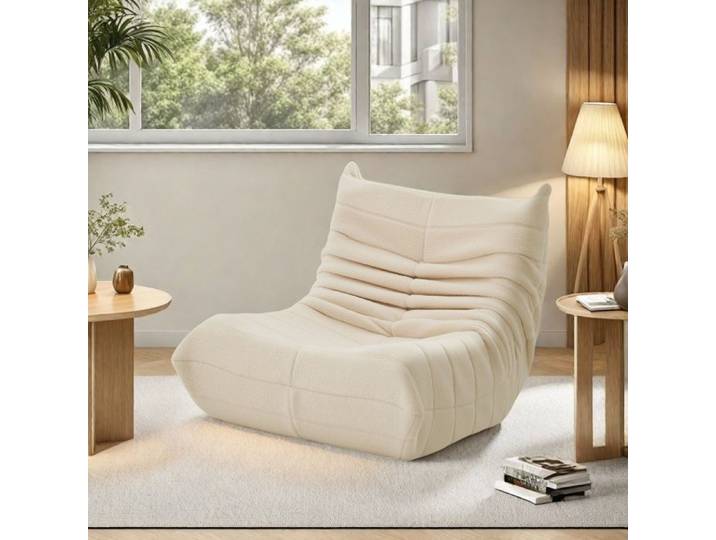 Pouf Poire Moderne Housse de Pouf Géant Facilement Transportable Fauteuil Chambre Meuble Chambre Meuble Salon Beige