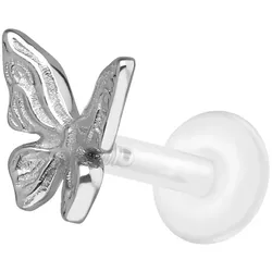 PTFE Labret mit Innengewinde + Titan-Aufsatz SCHMETTERLING