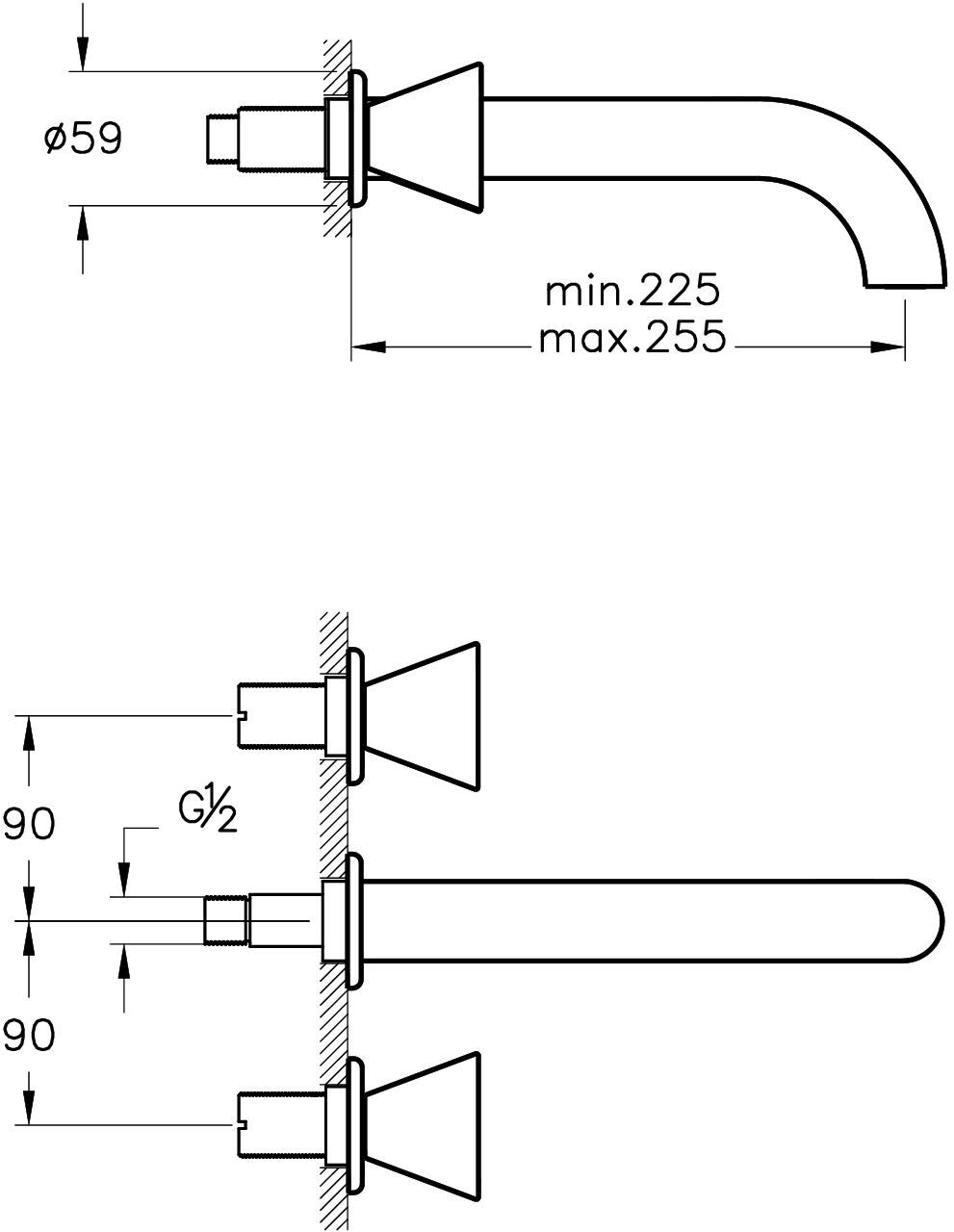 VitrA Liquid Zweigriff-Waschtischarmatur 25,5 cm