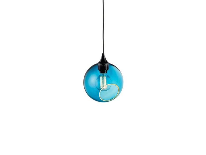 Ballroom Pendelleuchte, blau/schwarz, Ø 20 cm - Design By Us - Wohnzimmer - Glas