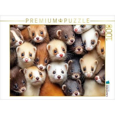 CALVENDO Puzzle Frettchen Kuschelhaufen | 1000 Teile Lege-Größe 64x48cm Foto-Puzzle für glückliche Stunden