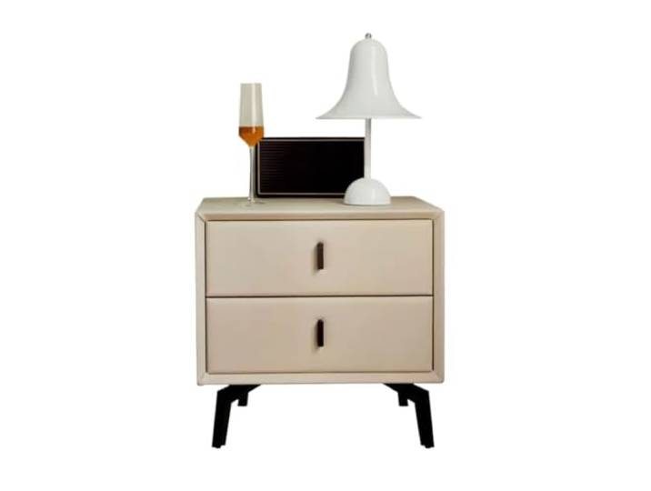 Vielseitig Nachttisch aus Holz, minimalistisches Schlafzimmer-Nachttisch Tisch-Festlager(Beige)