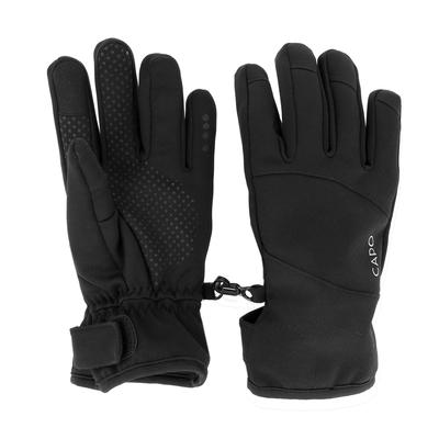 Strickhandschuhe CAPO, Herren, Gr. S/M, schwarz, Softshell, Kunstfaser, Handschuhe, Fingerhandschuhe, Thermo, Wattierung, Silikondruck