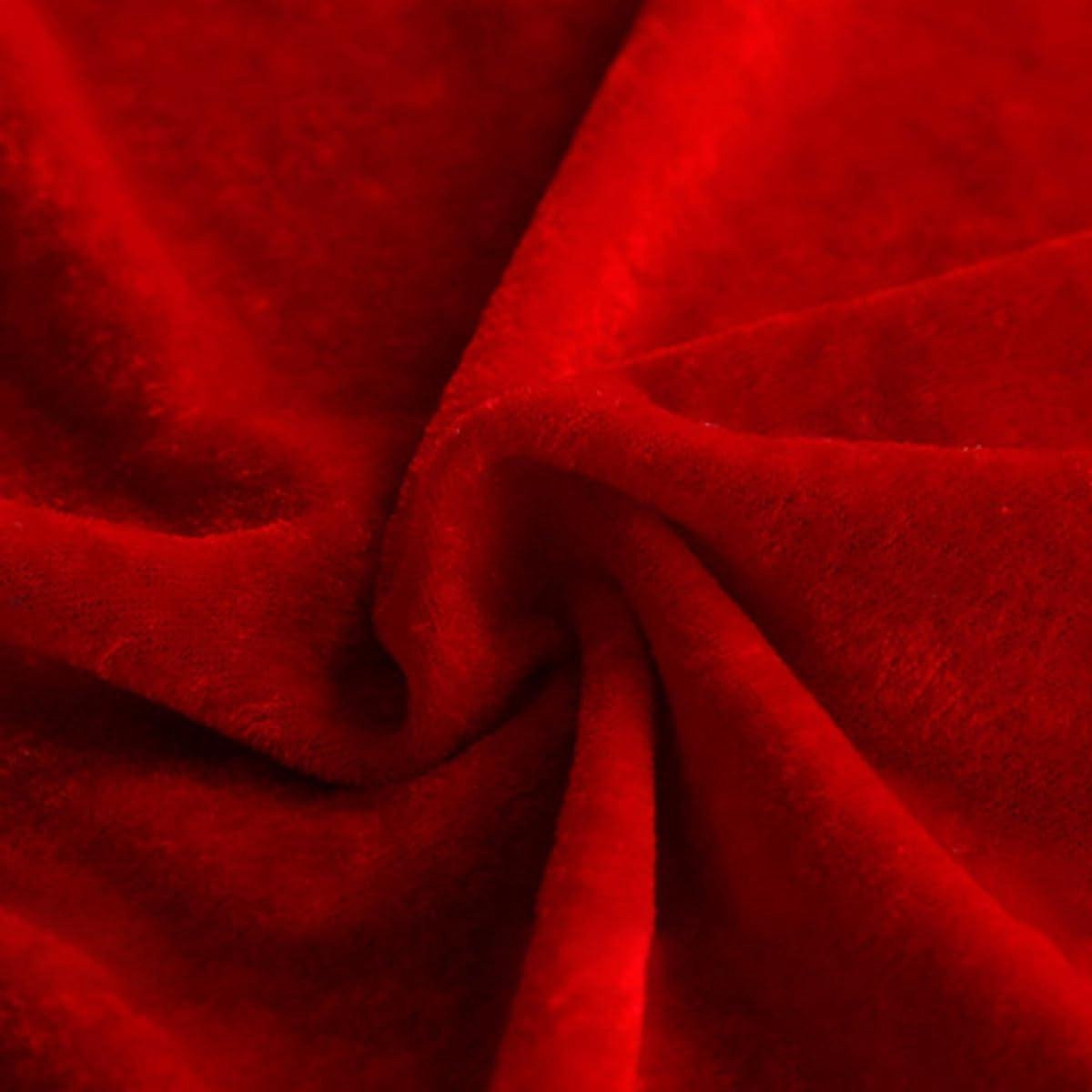 Rode Velours Stof voor Kleding en Meubels Bekleden - 50 cm x 160 cm