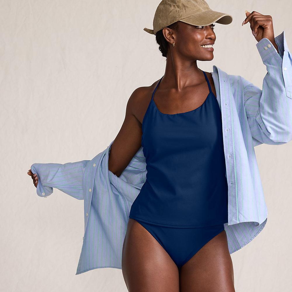 Komfort-Tankinitop mit gekreuzten Trägern für Damen, Damen, size: regular, Blau, by Lands' End