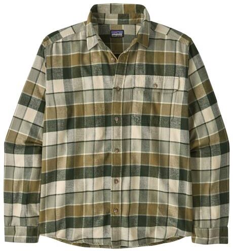 Patagonia Mens L/S LW Fjord Flannel Shirt, Rocky / Old Growth Green XL