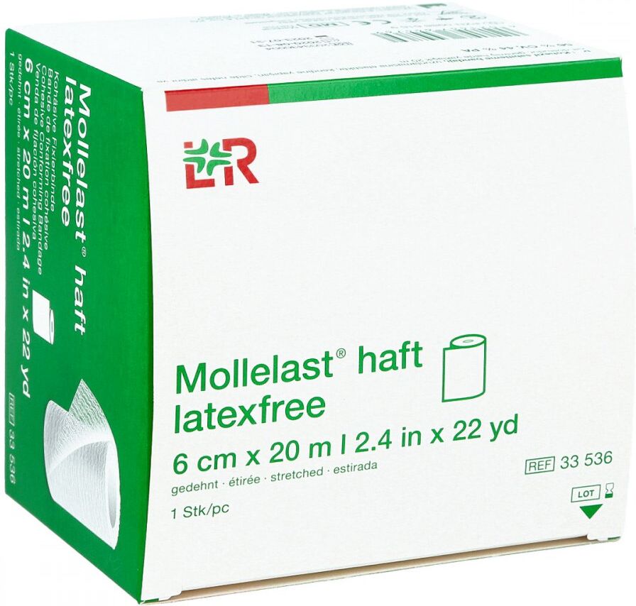 Mollelast haft Binden latexfrei 6 cmx20 m weiss