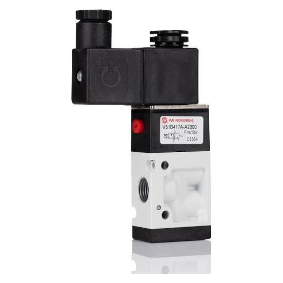 RS PRO 3/2 Solenoid / Spring Valve, G1/4", 24V (9076393)