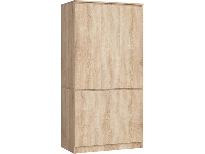 Armoire AKORD S90 Chêne Sonoma 90 cm 4 portes 4 étagères L90xH180xP51 cm
