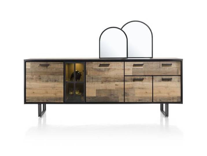 Henders & Hazel Avalon Sideboard mit LED 4 Türen+1 Lade+1 Glastür