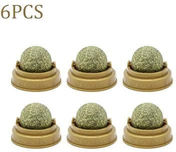 Uplift Picks Edible Catnip Ball Toy For Cats Cat Mint Teeth Cleaning Interactive Chase Play Toy 6 Pcs