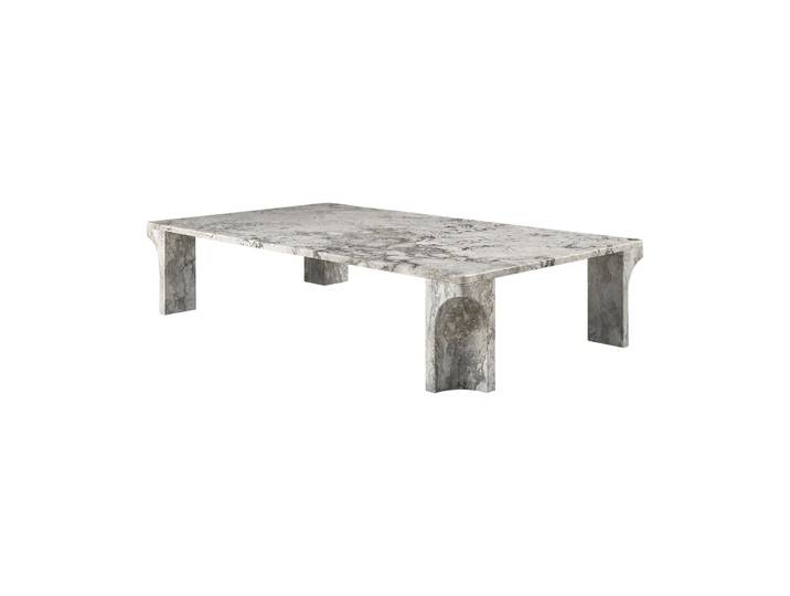 GUBI Doric Couchtisch Stormy Gray Marmor, 140x80 cm