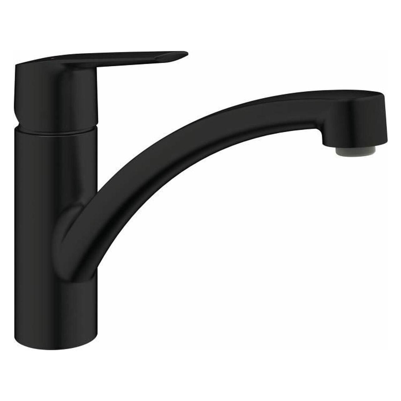 Grohe Start QuickFix Küchenarmatur, flacher Auslauf, schwenkbar, mattschwarz (324412432)