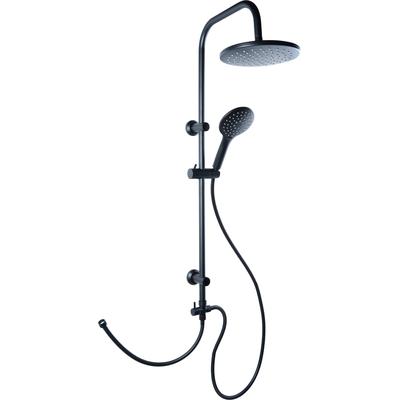Duschsystem CORNAT, schwarz, T:33cm, Brausegarnituren, für Durchlauferhitzer geeignet