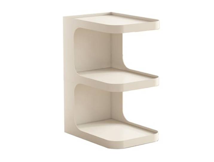 OIFAODAO Runde Tische， Beistelltisch mit 3 Ebenen, Nachttisch, Akzenttisch for Wohnzimmer(/Ivory)