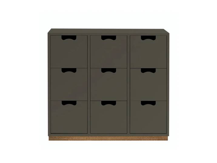 Asplund Commode Snö B3 taupe, support en chêne