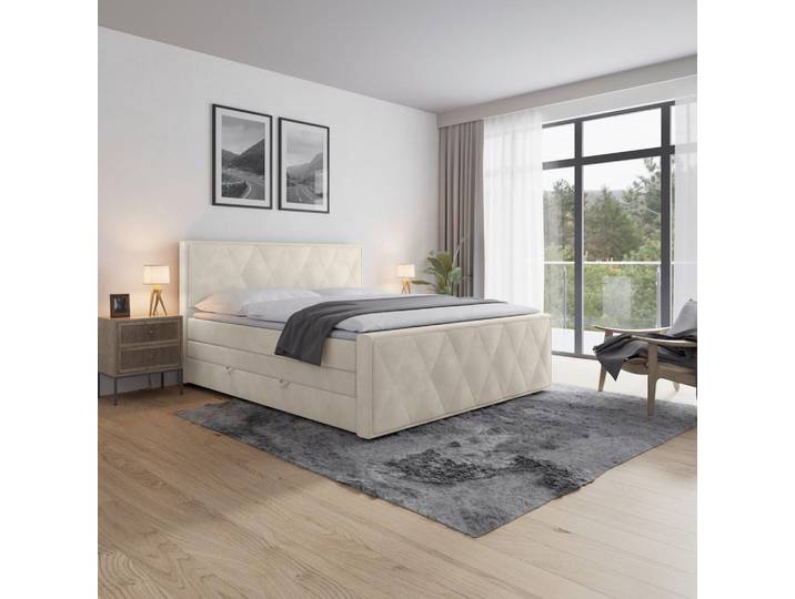 Boxspringbett mit Topper & Bettkasten 180x200 Porto