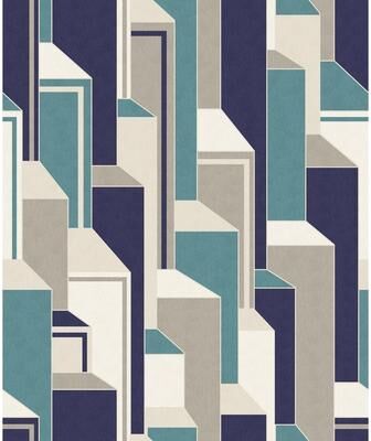 Seabrook Designs Deco Geometric Unpasted Wallpaper