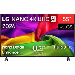 LG 55NU800B6LA (55", NU800B, LCD, 4K, 2026), TV, Schwarz