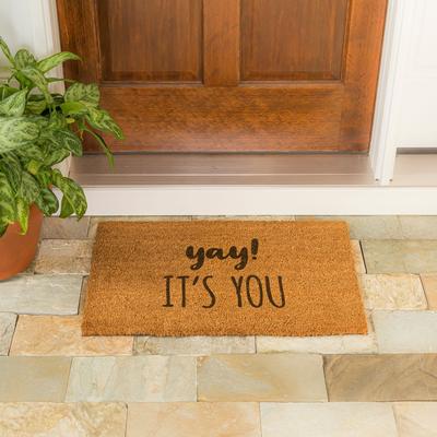 Evergreen """Yay! It's You!"" Coir Door Mat"