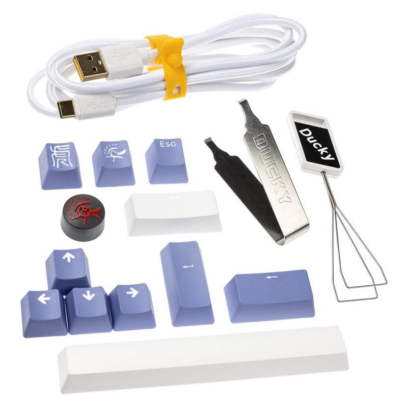 Ducky One 3 Classic Pure White Mini Gaming Tastatur, RGB LED - MX-Red (US) (US, Kabelgebunden) (DKON2161ST-RUSPDPWWWSC1)