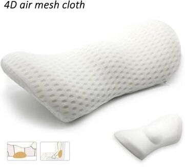 Uplift Essentials Ergonomic Memory Foam Lumbar Pillow   Supportive Back Cushion For Car & Office white