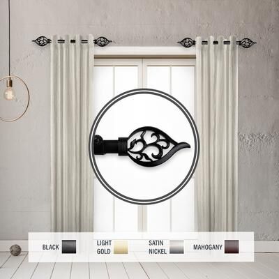 "InStyleDesign Circuit 1"" Side Curtain Rod 12-20 inch long (Set of 2) - 12 to 20 inches"
