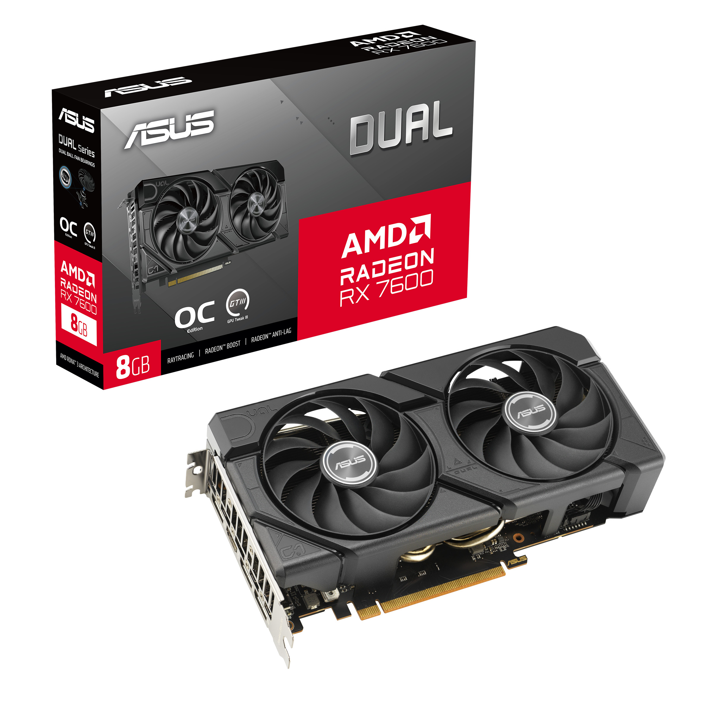 ASUS Dual Radeon RX 7600 EVO OC Edition Grafikkarte 8 GB