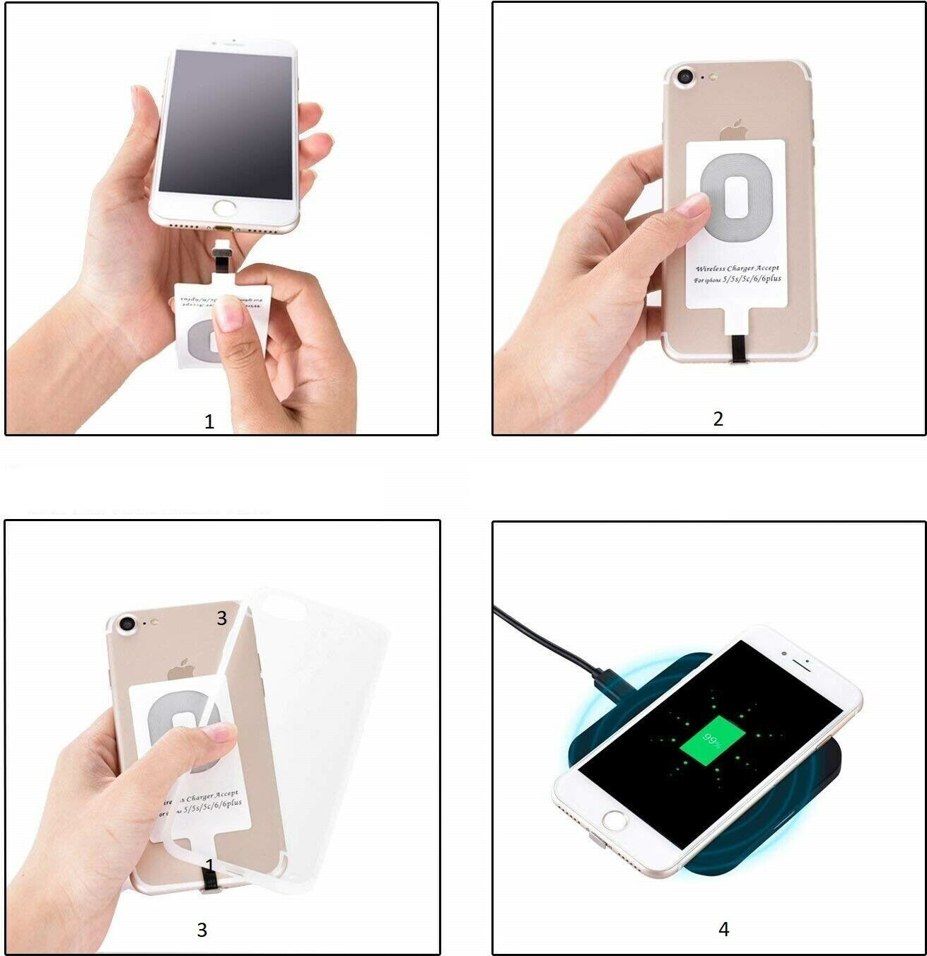 2 stuks opladerontvangerchip voor Apple iPhone 7/7 Plus, iPhone 6/6 Plus en iPhone 5/5s