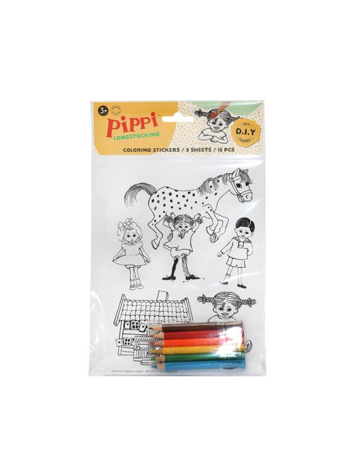 Micki Pippi farv selv klistermærker m/farver