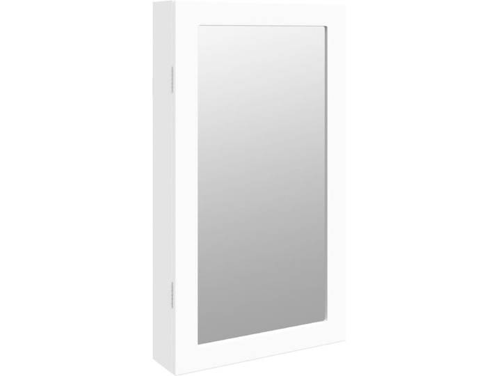vidaXL - Sieradenkast - met - spiegel - en - LED - wandgemonteerd - wit