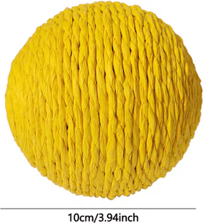 Inspire Picks Interactive Sisal Cat Scratching Ball Toy For Kittens & Indoor Cats yellow