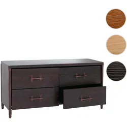Kommode HWC-Q66, Sideboard Schrank Anrichte, Schubladen Industrial 60x120x40cm ~ Holz schwarz, Metall kupferfarben