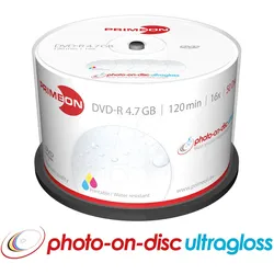PRIM 2761207 - DVD-R 4.7GB/120Min, 50-er Cakebox, wasserfest