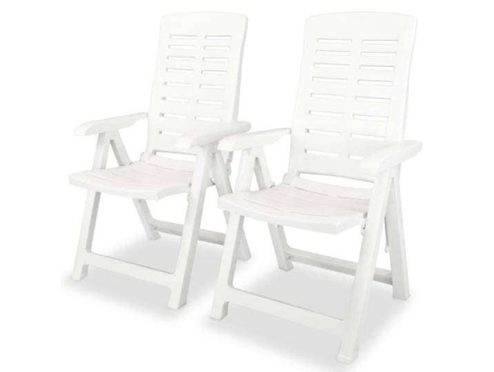 Top  2 pcs Chaises inclinables de jardin JILI - Fauteuil d'extérieur Plastique Blanc 14 08 Kg