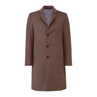 Wollmantel RICANO "Wollmantel Davide", Herren, Gr. M, braun, Obermaterial: 60% Wolle WO. 40% Polyester PES. Futter: 100% Polyester PES., normal, V-Ausschnitt, Mäntel
