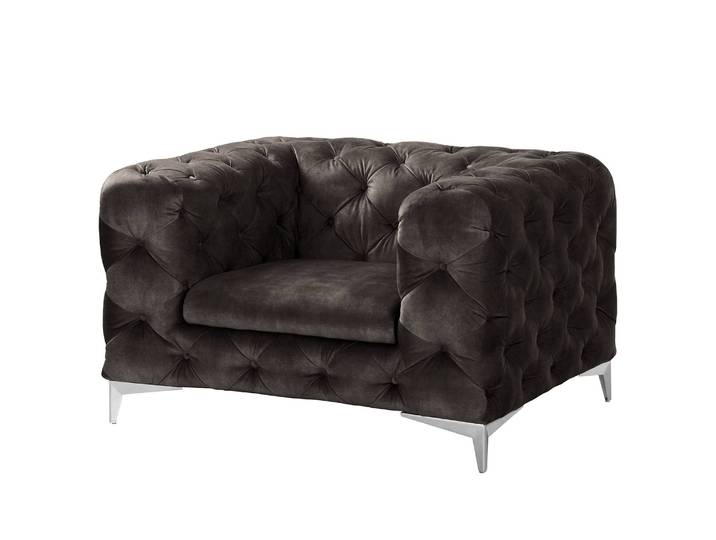 Sessel Merlin Grau Samt Tomi 124 x 76 x 97cm