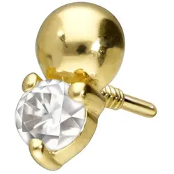 14 Karat Gold Schraubaufsatz mit Außengewinde MOISSANIT + KUGEL