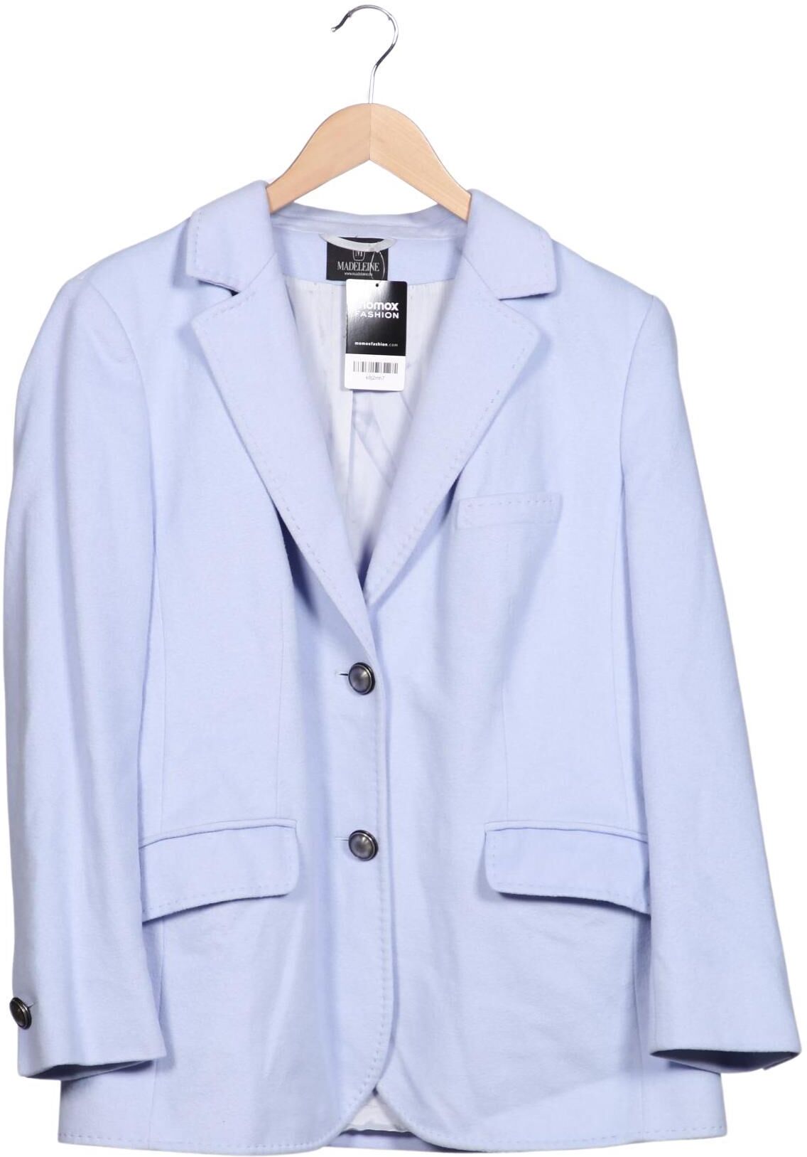 Madeleine Damen Jacke, Hellblau, Gr. EU 46, Schurwolle / Angorawolle / Viskose - Second Hand