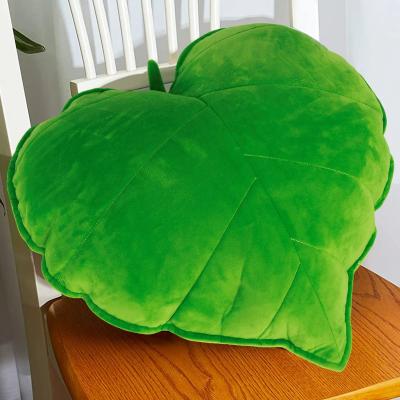 Uplift Essentials 3D Leaf Throw Pillow Decorative Soft Plush Plant Shaped Cushion And Backrest yellow Green